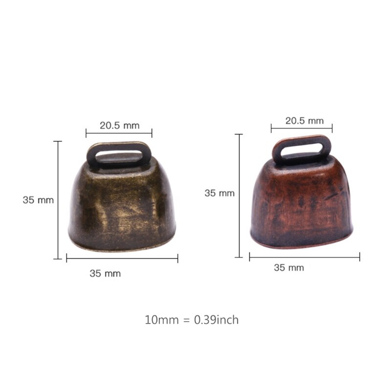3Pcs Cow Horse Sheep Grazing Bell Farm Animal Cattle Sheep Anti Lost Copper Bells Loud Crisp Spread DIY Accessories