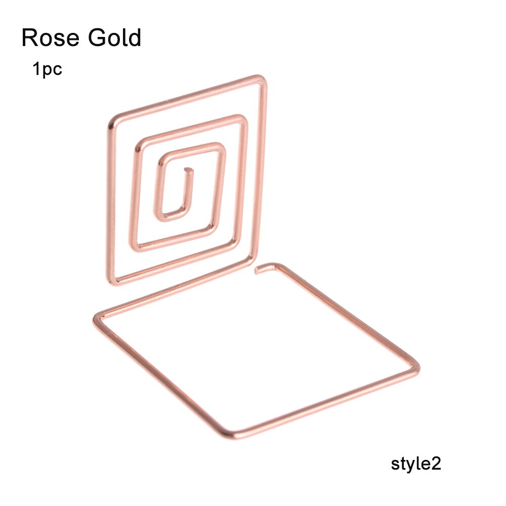 2 stuks metalen, coole plaatskaarthouder voor bruiloften, feest, bureaudecoratie, romantische hartvormige ring, fotoclip, tafelnummerstandaard: Stijl 2- roségoud