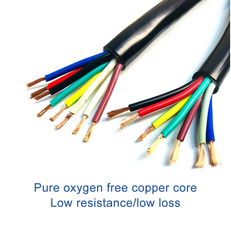 RVV 6Szpilka 7Szpilka 8Szpilka Kabel z czystej miedzi 1 metr Przewody sterujące 0,5/0,75/1,0/1,5 Kwadratowy przewód zasilający robić zastosowań zewnętrznych Linia sygnałowa Osłona PVC