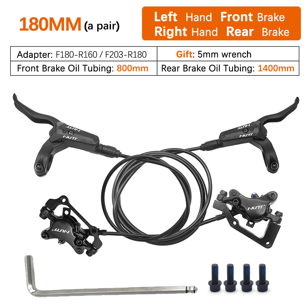 NUTT freno hidráulico A2 MTB bicicleta discos de aceite palanca 2 pistones 160MM 180MM Rotor pinza delantera trasera izquierda derecha para piezas de bicicleta