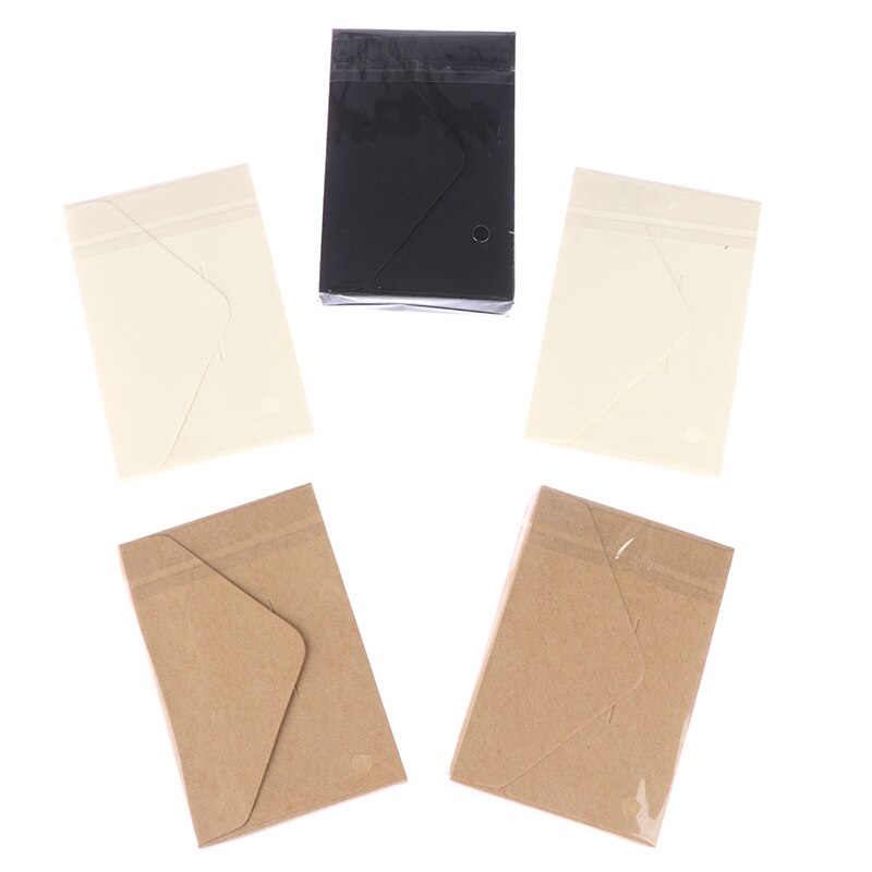 20 stuks klassieke witte zwarte kraft blanco mini-papieren enveloppen met venster, envelop voor huwelijksuitnodiging