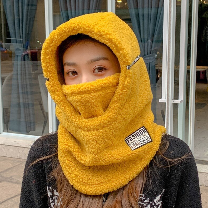 Female Fleece Hat Winter Korean Style Tide Plus Velvet Warm Earmuffs Wool Hats Woman Outdoor Cycling Cold Cap
