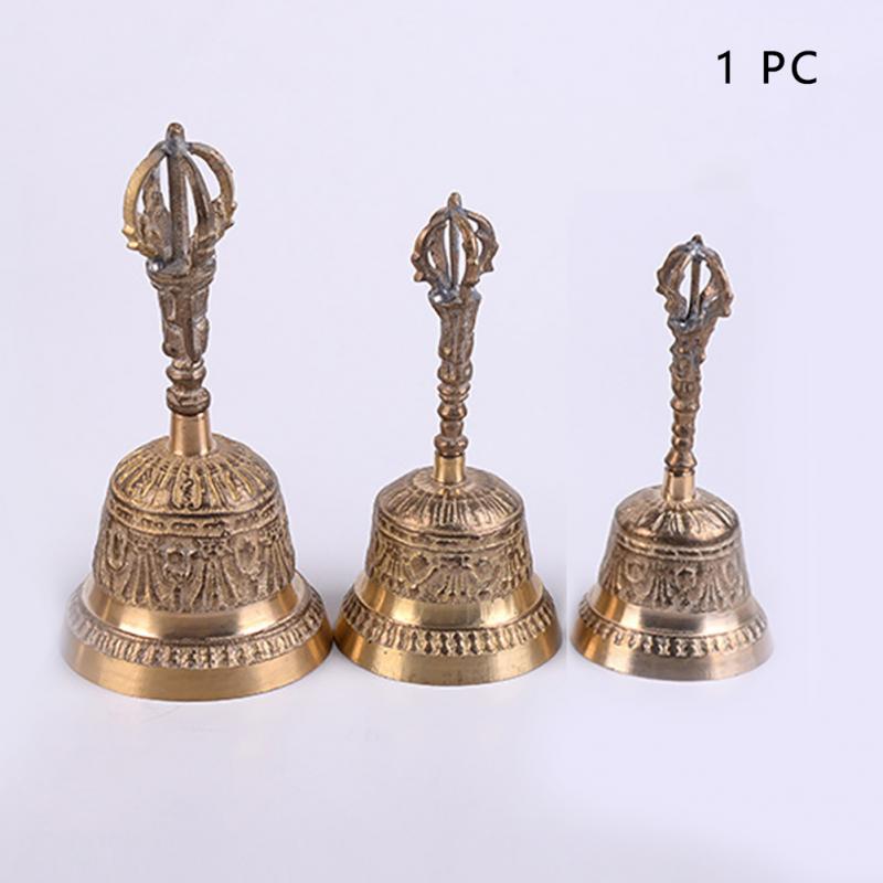 Alarme main cloche méditation FengShui fort appel tibétain bouddhiste laiton prière thé