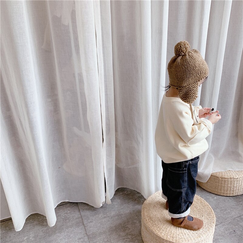 5553 børn varme bukser vinter koreanske baby drenge plus fleece bukser afslappede denim bukser 1-7t piger vinter jeans outfits