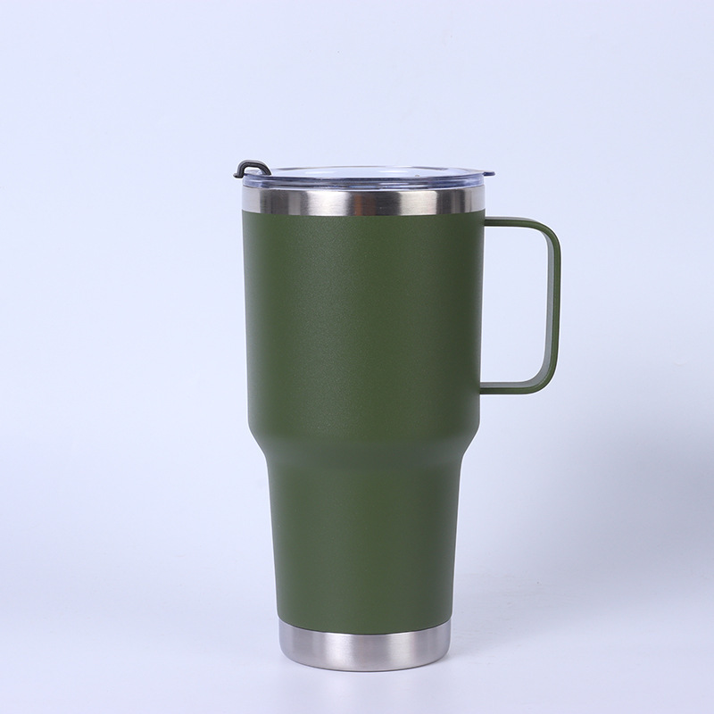 Steel handle vacuum mug , 30 , 20 oz., double-walled ice cooler, for office, home, car, tea, coffee, insulated bottle, colorful: Blue / 501-600ml