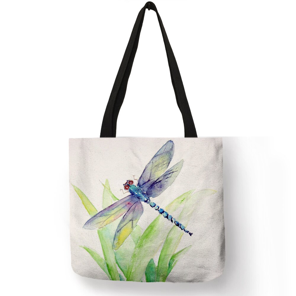 Aquarel Animal Art Linnen Tote Tas Met Print Herbruikbare Boodschappentassen Voor Boodschappen Casual Mode Handtassen Voor Vrouwen: 005