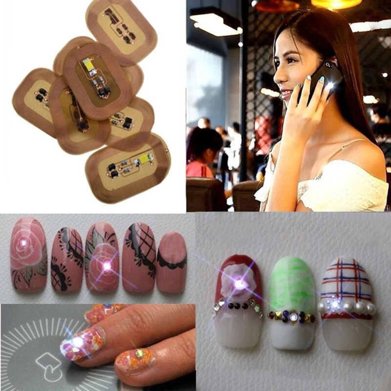 Vrouwen Nfc Nail Art Tips Stickers Diy Telefoon Led Licht Flash Party Decor Nail Tips 28TA