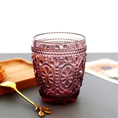 Reliëf Vintage Stemless Wijn Water Sap Glas Tumbler Cup: 5