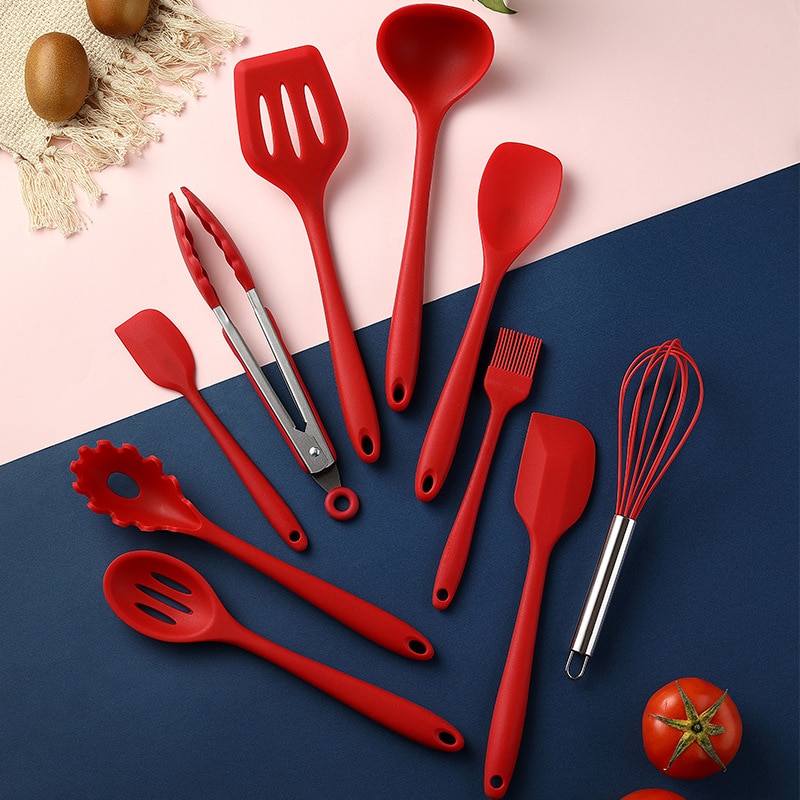 Silicone Spatula Turner Slotted spoon Ladle Spoon Spoon Spatula Spooula Spatula Basting brush Food Tongs Silicone Kitchenware