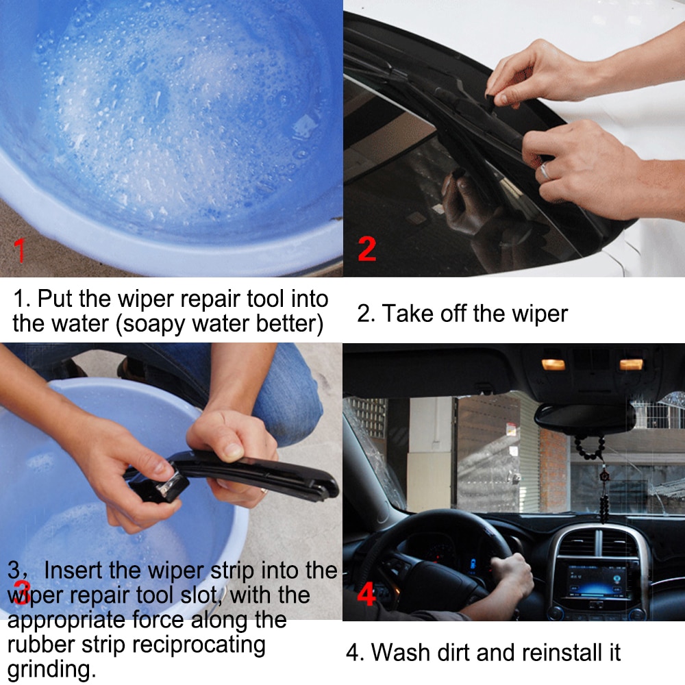 Car Wiper Blade Repair Tool Van Windscreen Cleaner Wiper Cleaning Brush Car-styling Car Windshield Wiper Wizard Blade Restorer