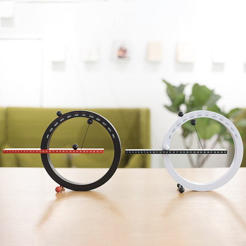 creativo magnetico sfera parete orologio perpetuo parete calendario novità casa arredamento europeo stile vita Camera Camera da letto ornamenti(Nero)