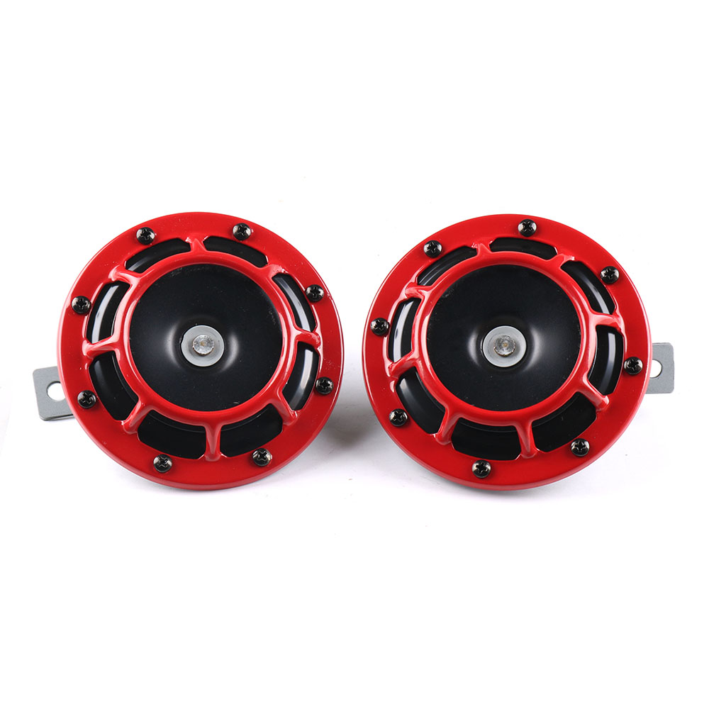 1 Pair Hella Super Loud Compact Electric Blast Tone Air Horn 12V 115DB With Wiring Harness Relay Kit For Motorcycle Car: Pink