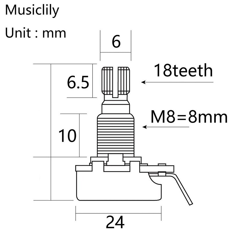 As Volledige Metrische Sized Controle Potten A500K Audio Taper Potentiometers Pot Voor Elektrische Gitaar Bas (Set Van 4)