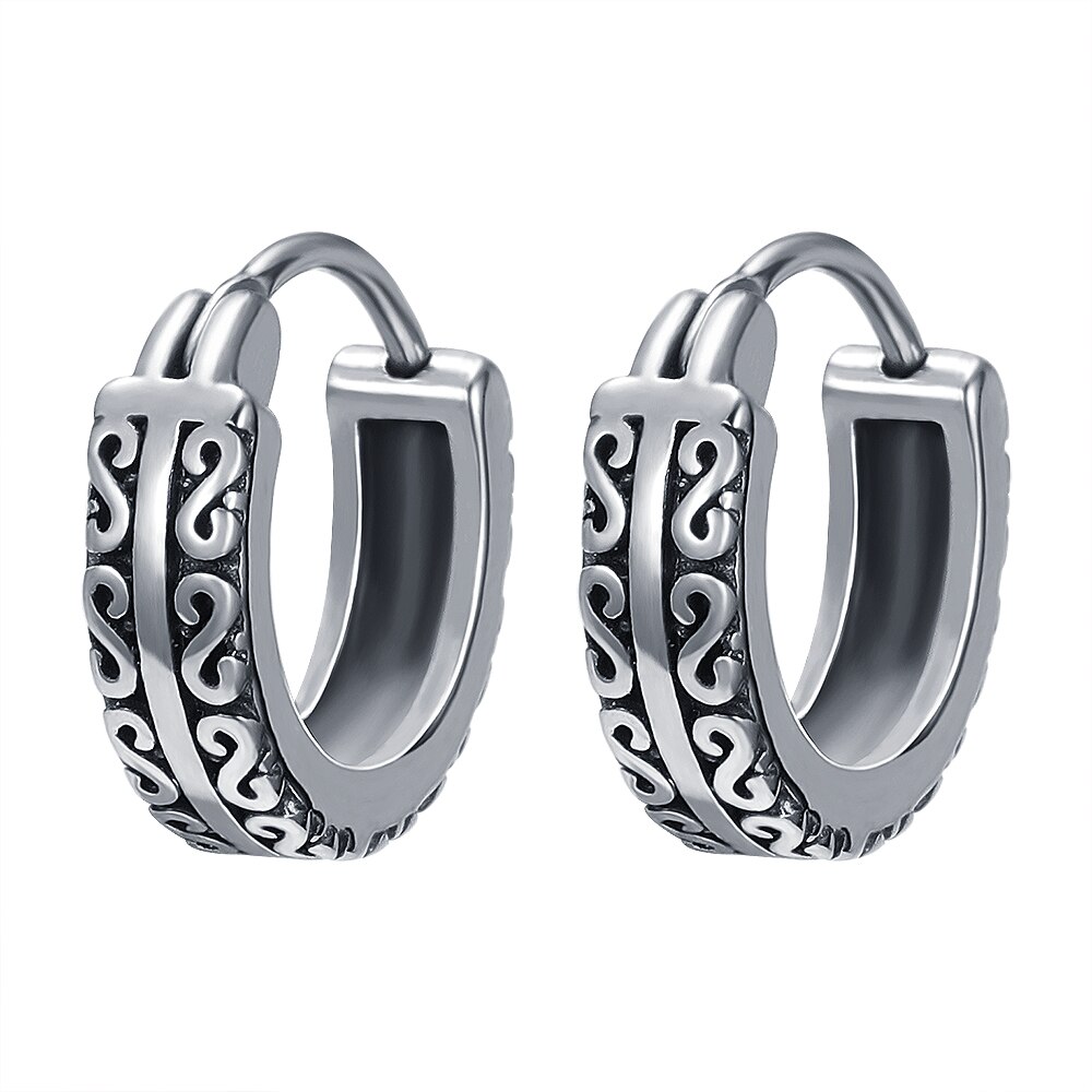 Zs 1 Paar Punk Rock Ronde Oorbellen Rvs Oor Ring Schedel Chirurgisch Staal Oorbellen Voor Mannen Vrouwen Pop oor Piercing: EH634SR-11