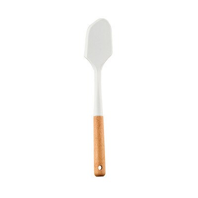 White Silicone Kitchenware 1Pcs non stick cooking pot Kitchen Cookware Spatula Egg Beaters Shovel Soup Spoon kitchen gadget: White Scraper