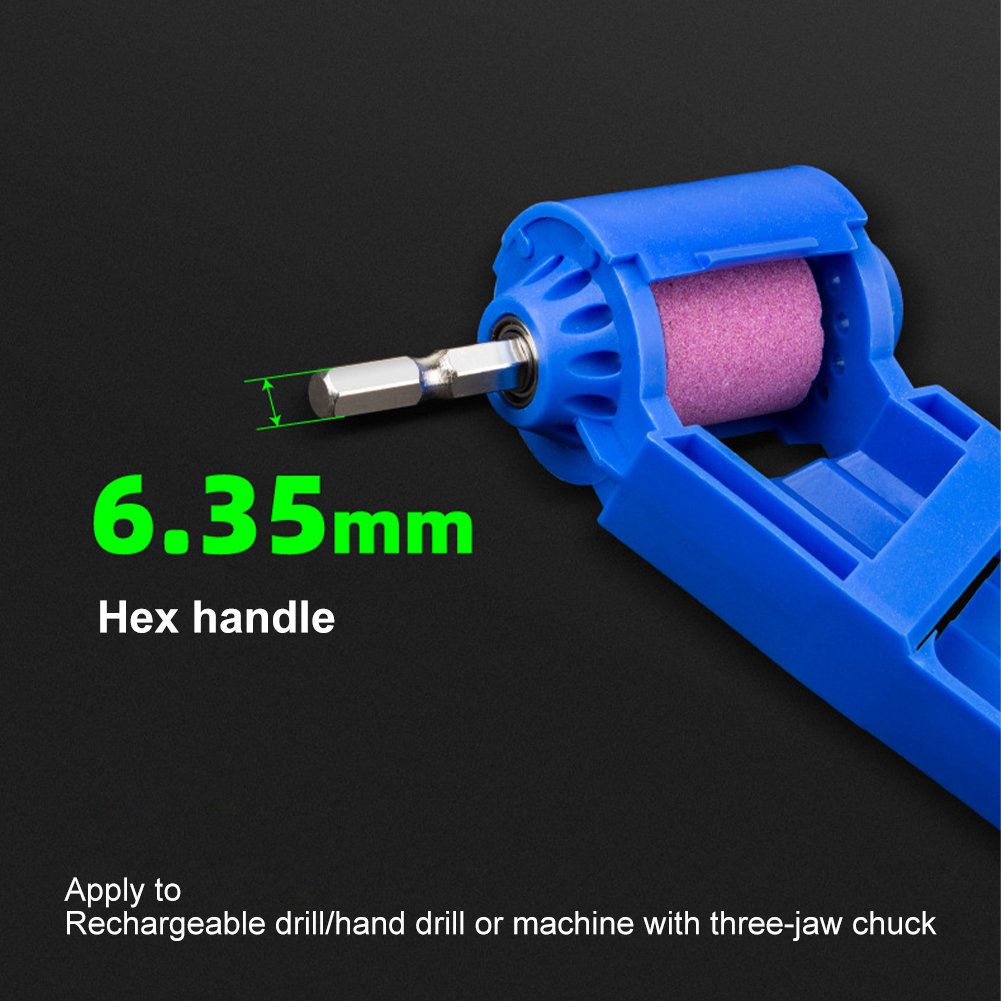 Drill Bit Sharpener Durable Labor-Saving Diamond Drill Bit Sharpening Tool with Grinding Wheel + Wrench for Iron-Based Drill Bit