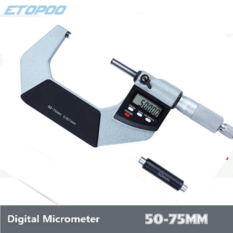 0.001mm Digital Outside Micrometer 0-25mm 25-50mm 50-75mm 75-100mm Electronic Micrometer Caliper Gauge Meter Micrometer Carbide