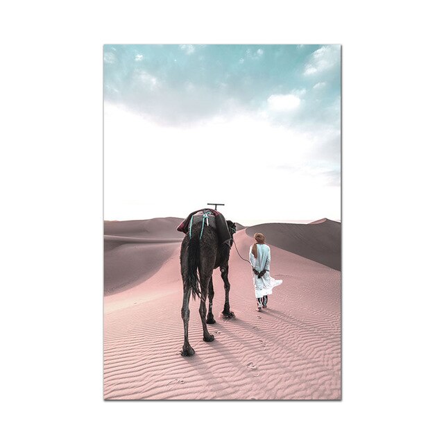 Marokko Poster Drucke Sahara nordisch Poster Islam Zauberstab Kunst Moderne Leinwand Malerei Zauberstab Bilder Für Wohnzimmer Unframe: Schwarz / 40x50cm Nein Rahmen