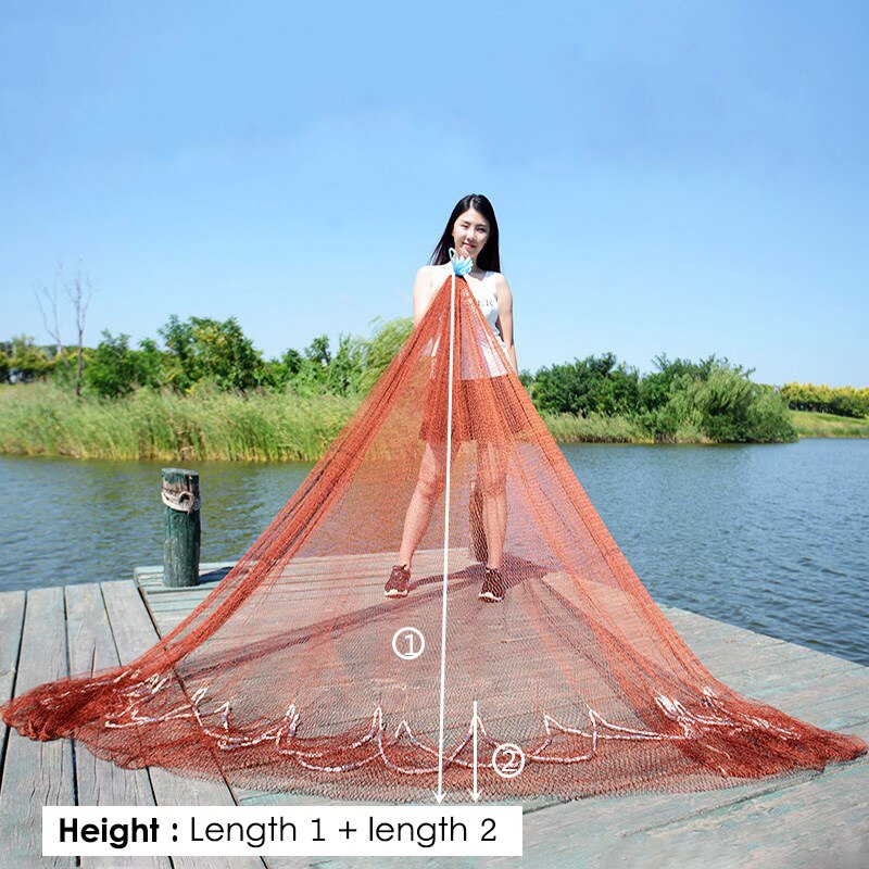 Lawaia Traditional Cast Net Hand Throw Fishing Trap Net Strong Tire Line Manually Spread Fish Nets Automatic Casting Landing Net