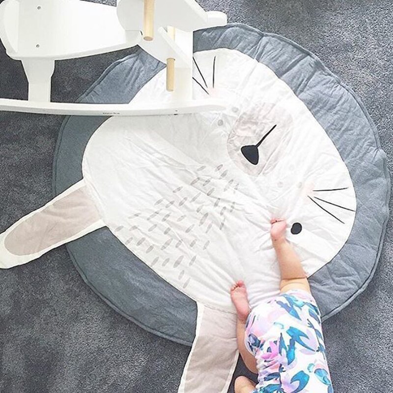Børn lege spilmåtter 90cm runde tæpper tæpper mat bomuldsvaner kravlende tæppe gulvtæppe legetøj værelse dekoration ins baby