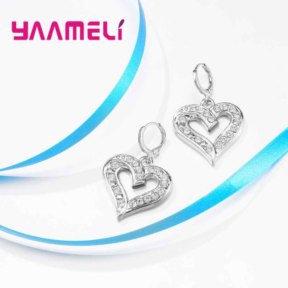 925 Sterling Silver Jewely Set Orecchini Della Collana di Amore di Figura Irregolare di Stile di Modo Regalo Di Natale Per Le Donne Della Ragazza