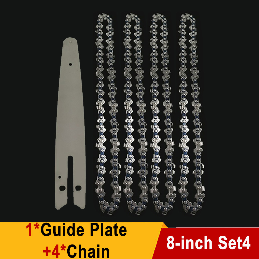 8 Inch Chainsaw Chain for Wood Cutting Cordless Chain Saw Bar Mini Electric Rechargeable Saw Blade Logging Saw Chain Accessories: YELLOW/BLACK