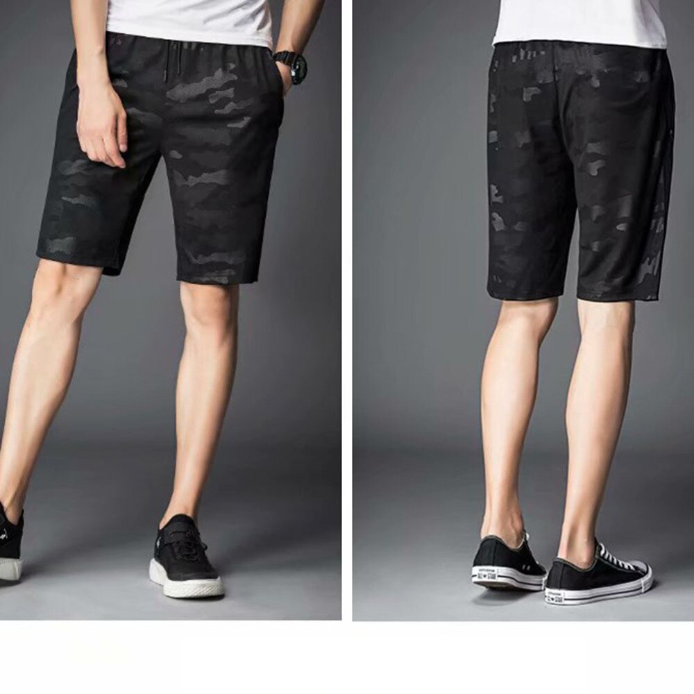 1pc herren-badeshorts, camouflage-sportshorts, verstellbarer riemen, strandbekleidung, größe 3xl