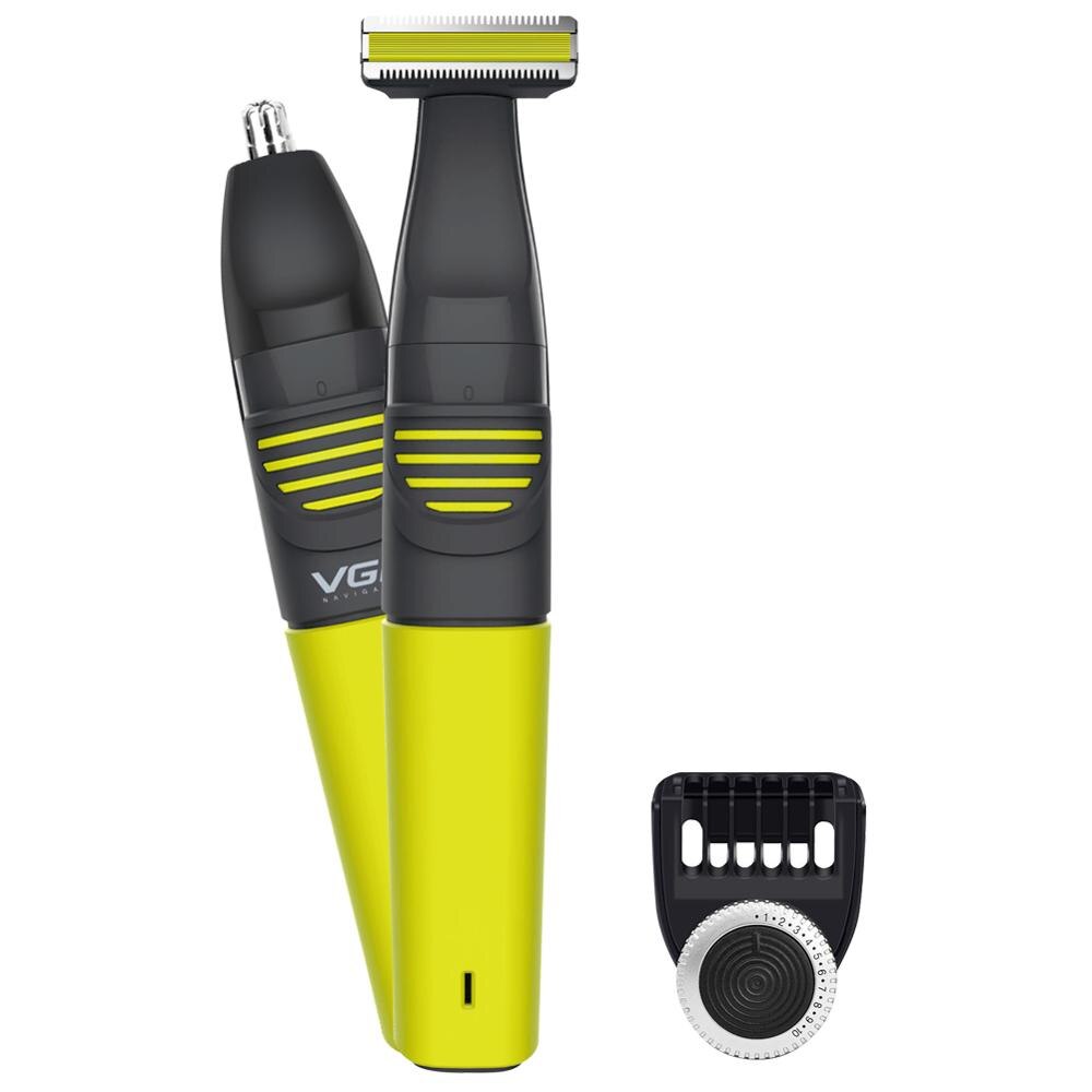 VGR 2 in 1 Elektrische Neus Oorhaar Trimmer USB Oplaadbare Neus Oor Scheerapparaat Baard Trimmer voor Mannen Gezichtsverzorging gereedschap Trimmer kam