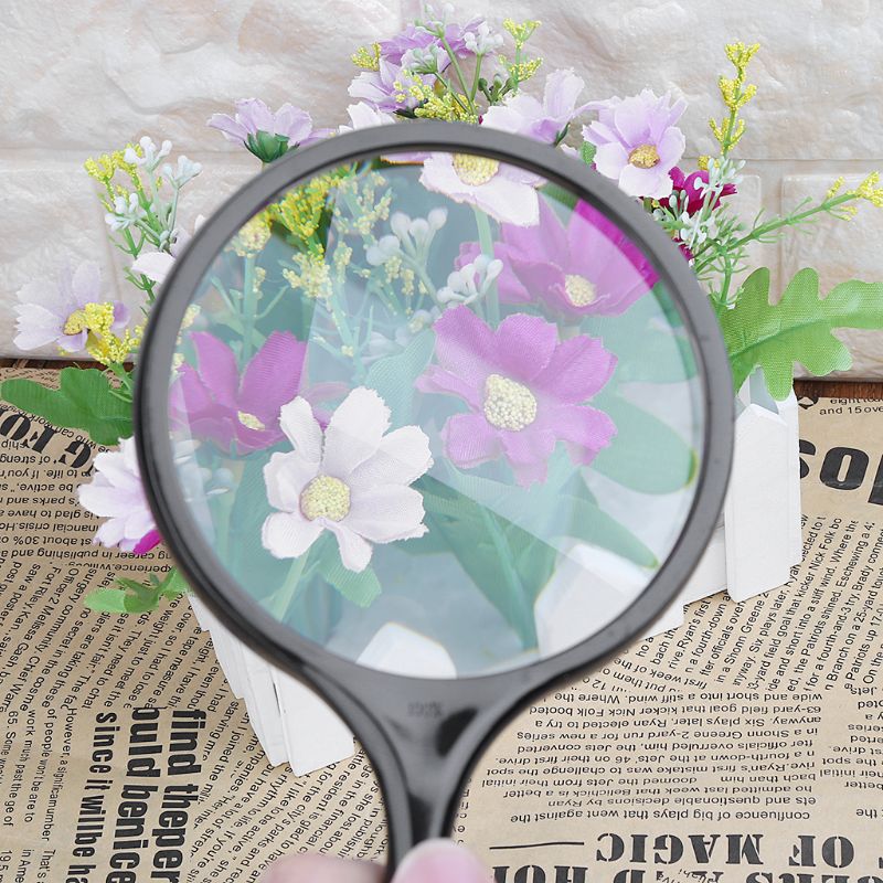 100mm Handheld Magnifier 5X Reading Map Newspaper Magnifying Glass Jewelry Loupe