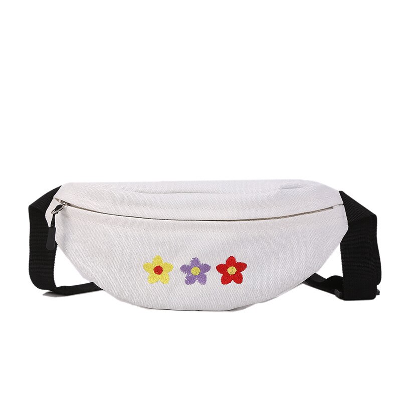 Delle nuove Donne di Modo Marsupi Unisex Casual Multifunzionale della Tela di Canapa Fanny Pack Multi Sacchetto Della Cinghia Del Sacchetto Della vita Degli Uomini del Pacchetto di Stampa Petto borsa: WHITE