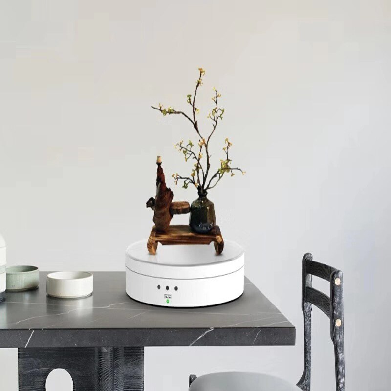 3 Speeds Swivel Plates Electric Rotating Display Stand Mirror 360° Turntable Show Holder Battery for Photography Video Shooting