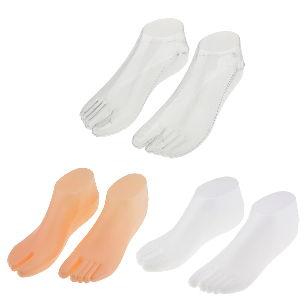 Présentoir de chaussures de Mannequin modèle pied 2 pièces, grand modèle de présentation pour bijoux, chaîne de cheville, chaussures, chaussettes, etc.