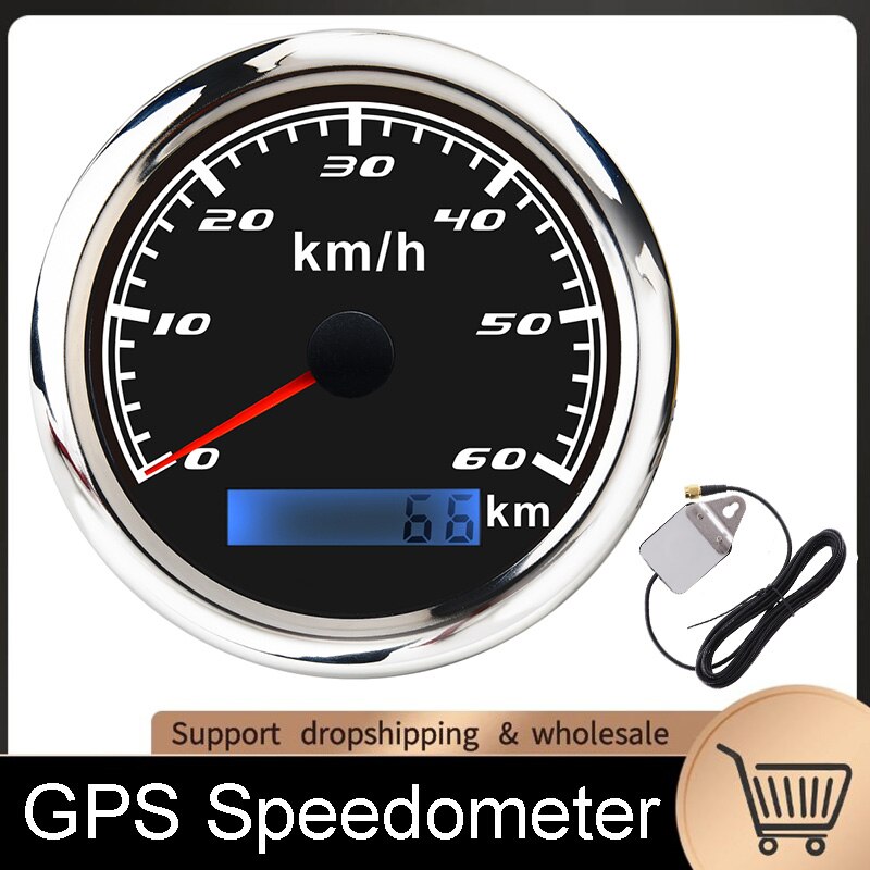KIMISS 85 Mm GPS-snelheidsmeter – IP67 Waterdicht, Rood Verlicht, 0-200 Km/u, Voor Boot, Jacht En Off-road Voertuigen