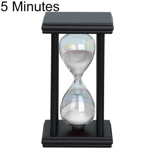 5/15/30Min Houten Zand Klok Zandloper Keuken School Zandloper Timer Home Decor Stijlvolle Ornament Te Plaatsen op Uw Bureau: Black White 5min