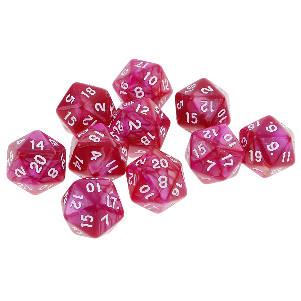 20 -sidig  d20 tärningar dubbelfärger tärningar för att spela dnd d & d rpg brädspel och matematikundervisning, pack  of 10