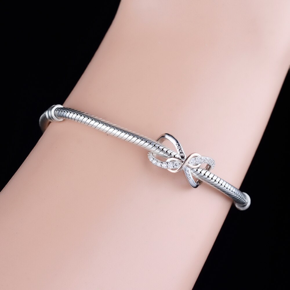 Fit Originele Bedelarmband Authentieke 925 Sterling Silver Love You Forever Infinity Bead Voor Maken Vrouwen Berloque