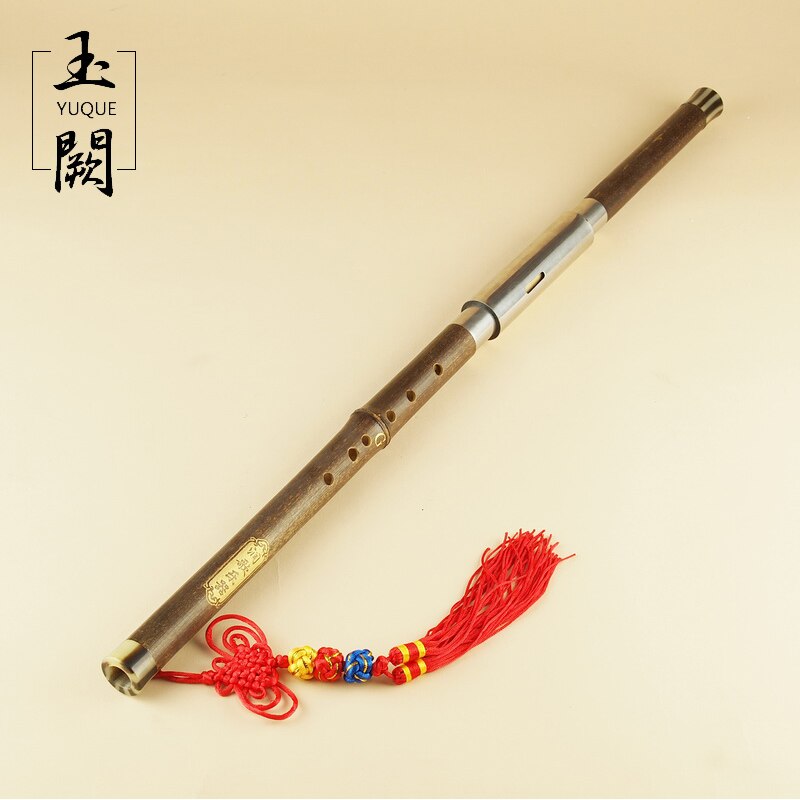Chinese Traditional Detachable bawu adjustable Single-pipe cross-blown Flute Bamboo ba wu Key of F, G
