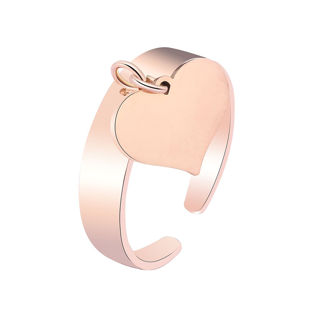 Nieuwkomers Dubbel Hart Liefde Rvs Ringen Goud Zilveren Bruiloft Engagement Charm Ringen Sieraden Party: One Heart Rose Gold