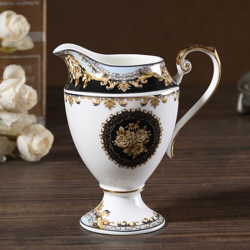 Bone china luksus te kaffekop ske europa porcelæn kaffekop cafe keramik nordisk tekop xicara copo almindelig hvid kop  e8: Mælkekop
