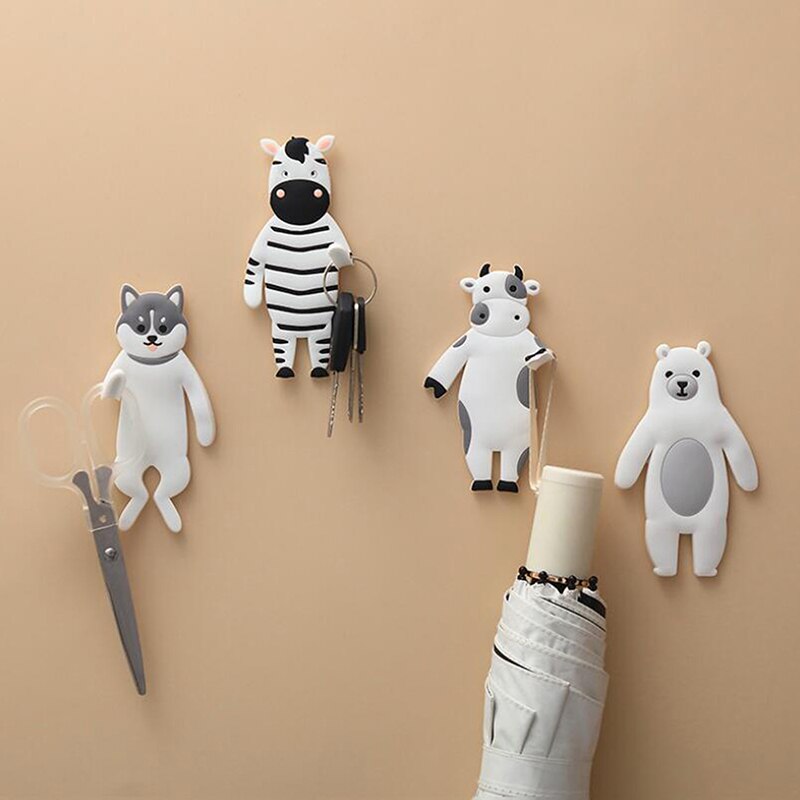 Leuke Dieren Magnetische Haken Verwijderbare Decoratieve Koelkast Sticker Koelkast Bericht Magneet Kleerhanger Sleutelhouder Voor Haak