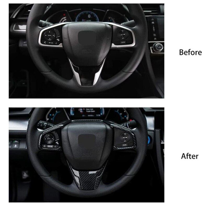 Carbon Fiber Stijl Stuurwiel Versieringen Interieu... Grandado