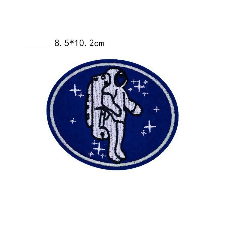 1 PCS UFO Alien Patches Astronaut Planet Embroidery Iron On Universe Parches For Clothing DIY Applique Badge Iron On Patches: Dull