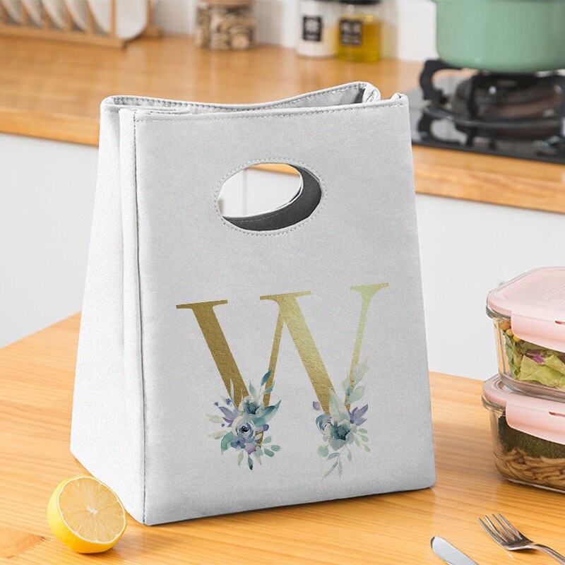 Gold Brief Unisex Isolierte Mittagessen Tasche Gedruckt Leinwand Mittagessen Box Picknick Tote Tasche Abendessen Behälter Lebensmittel Veranstalter
