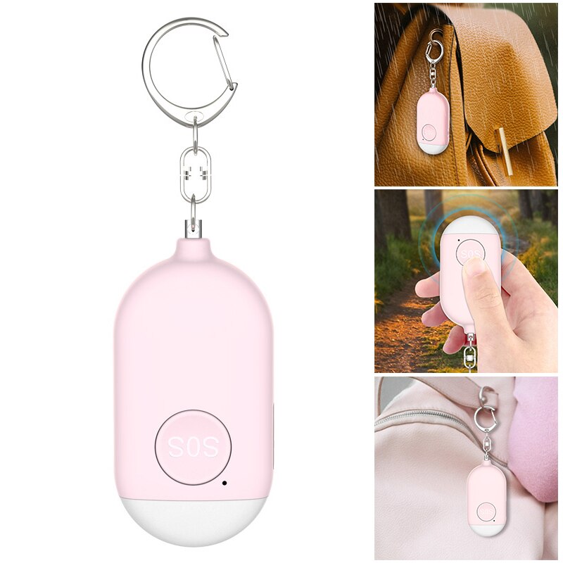 Loud Sound Personal Alarm 130 dB Safety Emergency Siren Keychain with Flashlight Loud Sound Personal Alarm QJY99