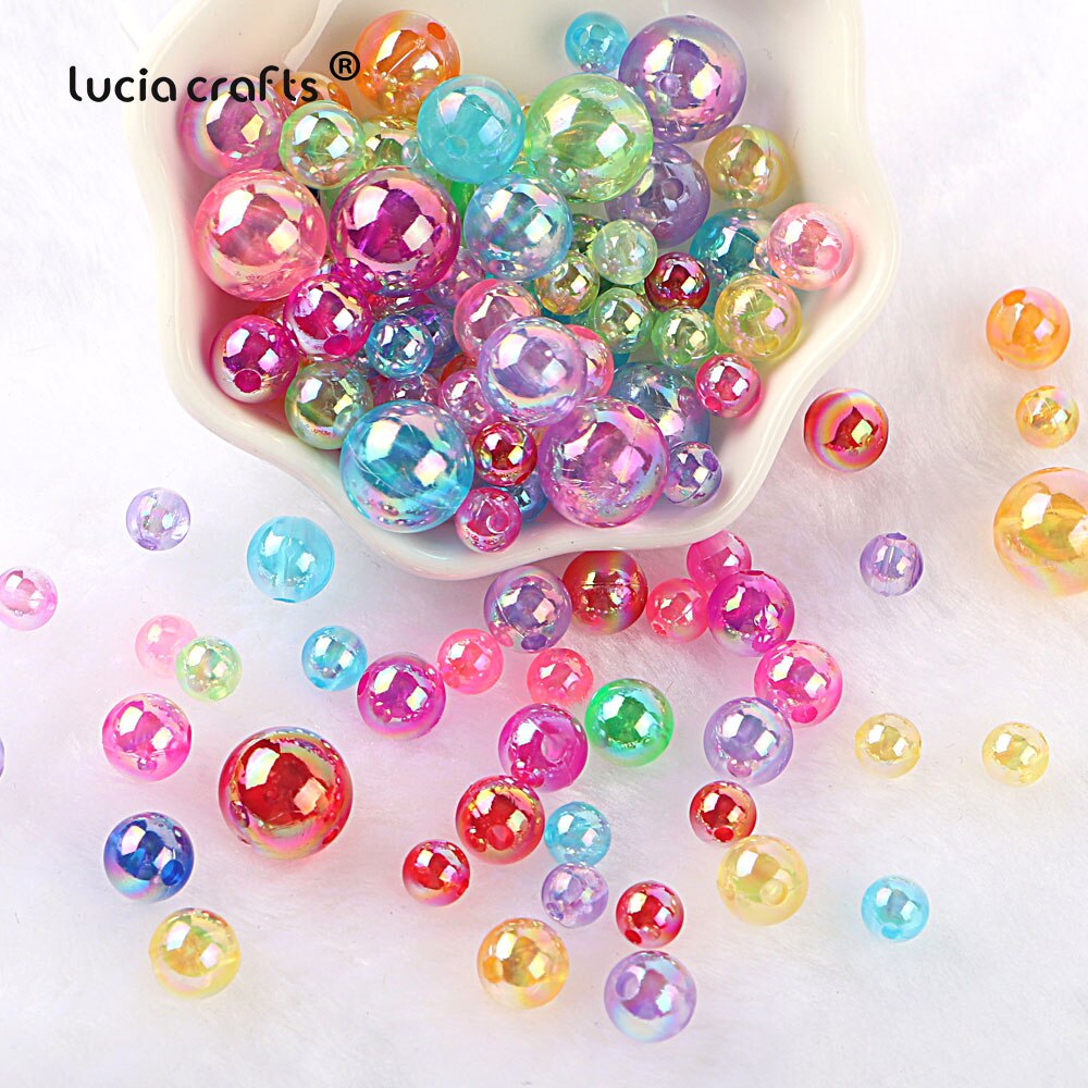 4-12mm AB Color Transparent Imitation Pearl Bead ABS Clear Loose Round Spacer Bead DIY Bracelet Material Jewelry Making E1222