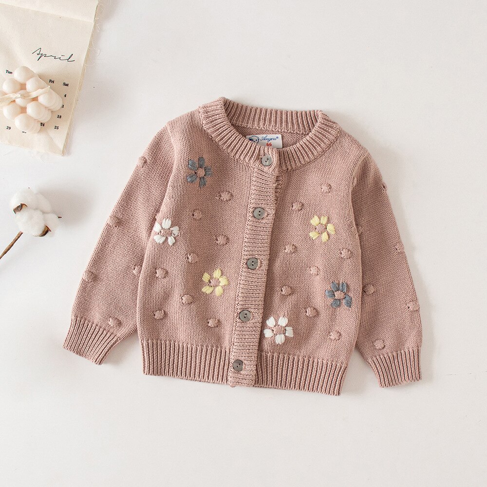 2022 Mode Herfst Baby Meisjes Knit Bovenkleding Pasgeboren Baby Jongens Meisjes Bloemen Vest Kids Kinderen Katoenen Trui