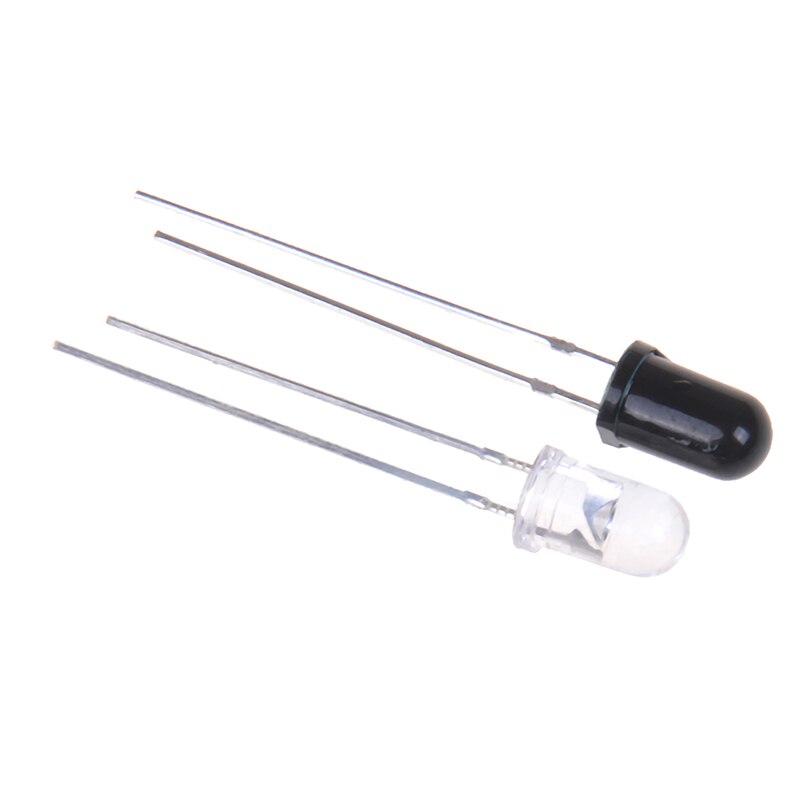 20 st 5mm 940nm ir-detektorsensor infraröd fototransistor svart/vit