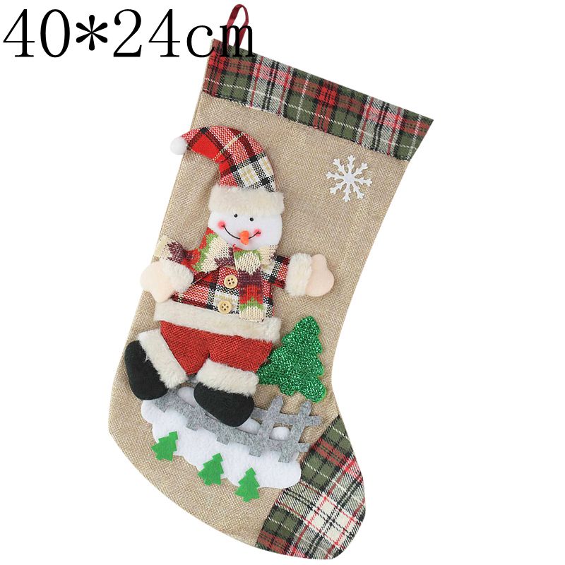 Kerst Cadeau Zakken Kerst Kous Kerstboom Ornamenten Voor Thuis Nieuwjaar Sokken Noel Natal Navidad Decoratie Kids: 40x24cm B02