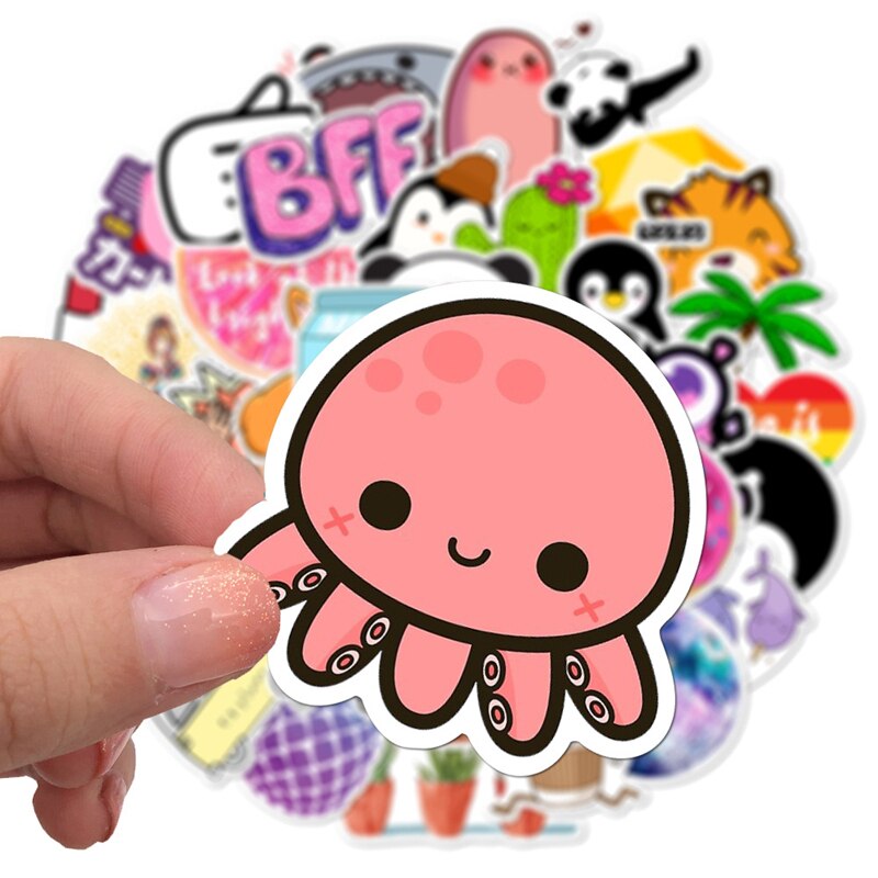 50/100 sztuk kreskówka proste VSCO dziewczyny Kawaii naklejki dla dzieci zabawki wodoodporna naklejka na DIY laptop rowerów kask naklejki na samochód