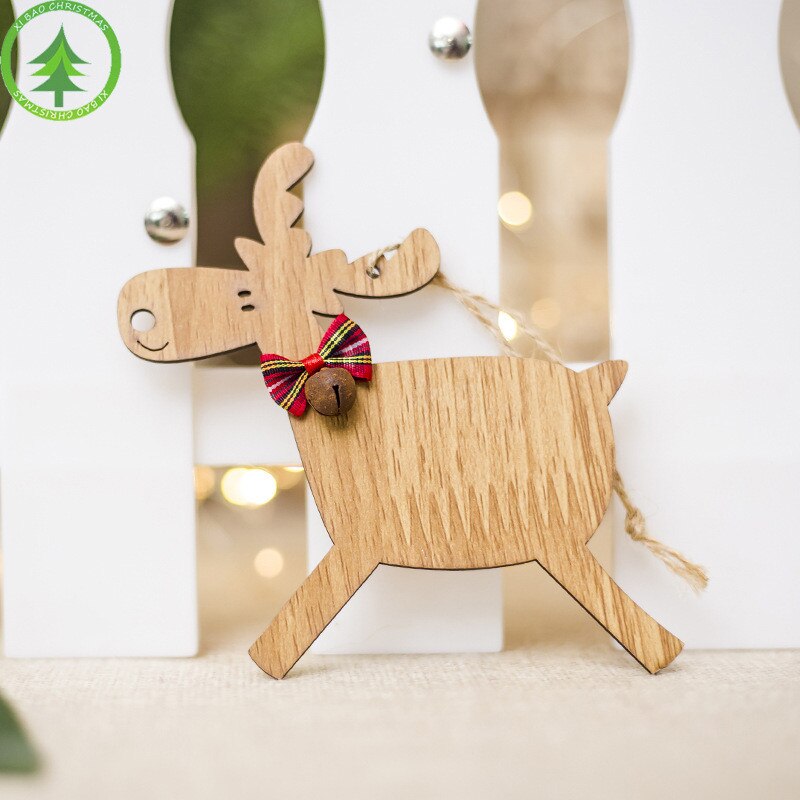 2 soorten Kerstboom boog Houten Herten Hangers ambachten DIY leuke Kid Voor home Party Decoratie ornamenten supplies: wood